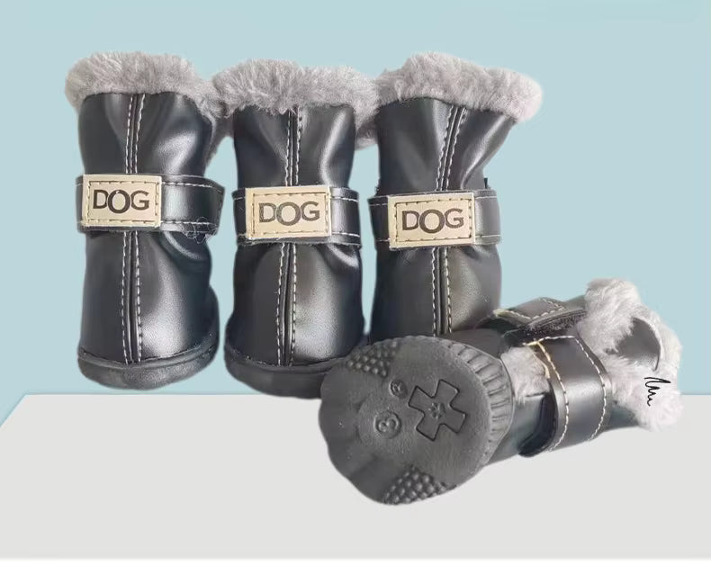 Warm PU Dog Boots