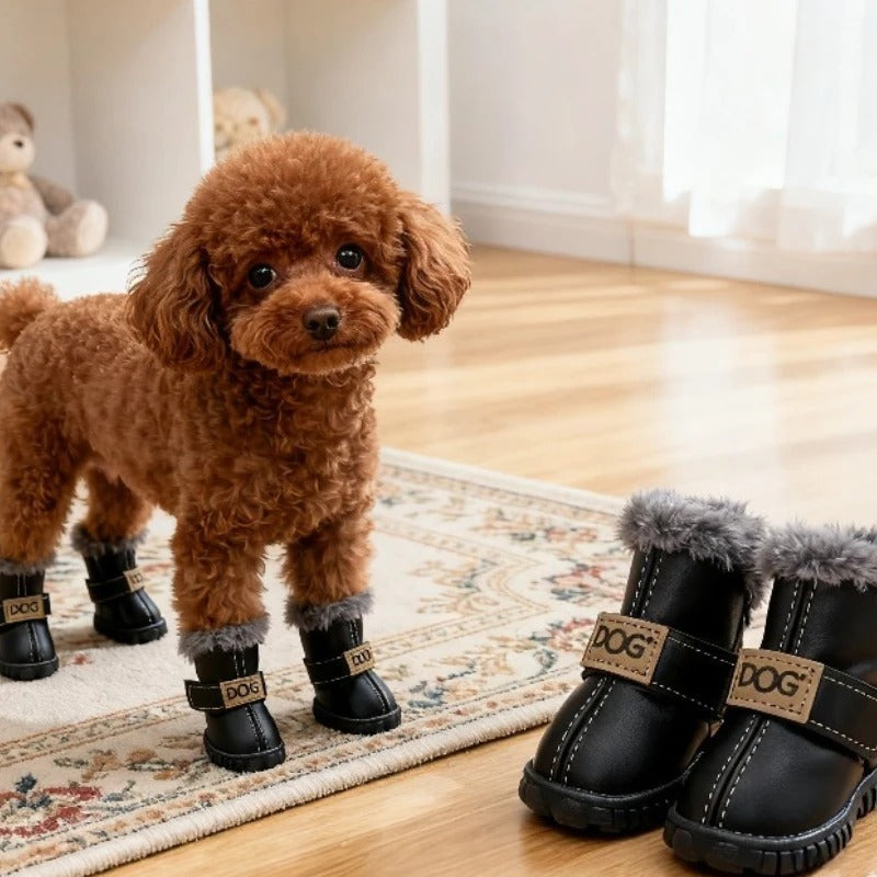 Warm PU Dog Boots