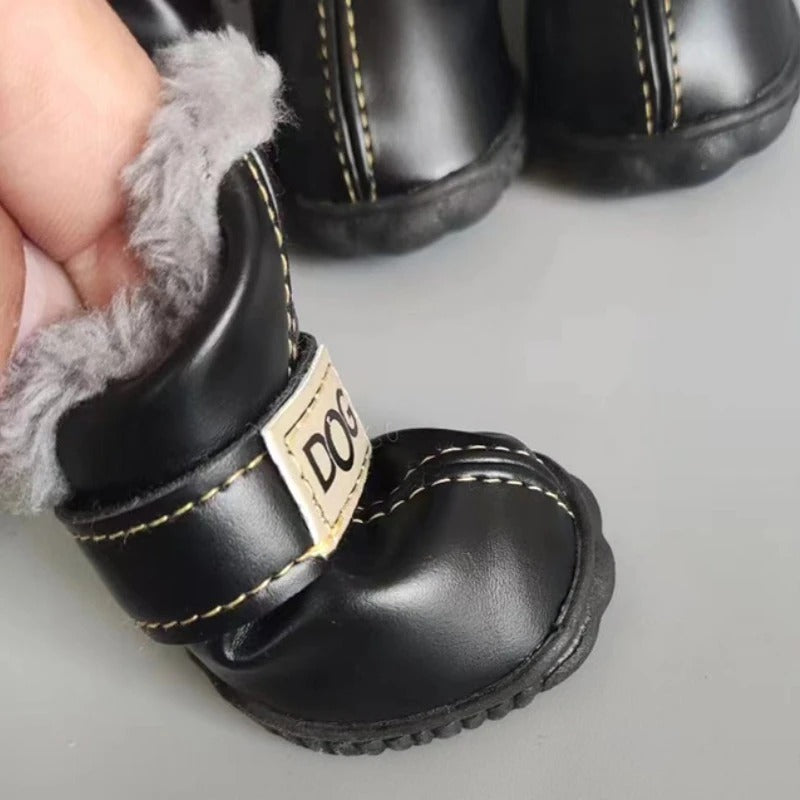Warm PU Dog Boots