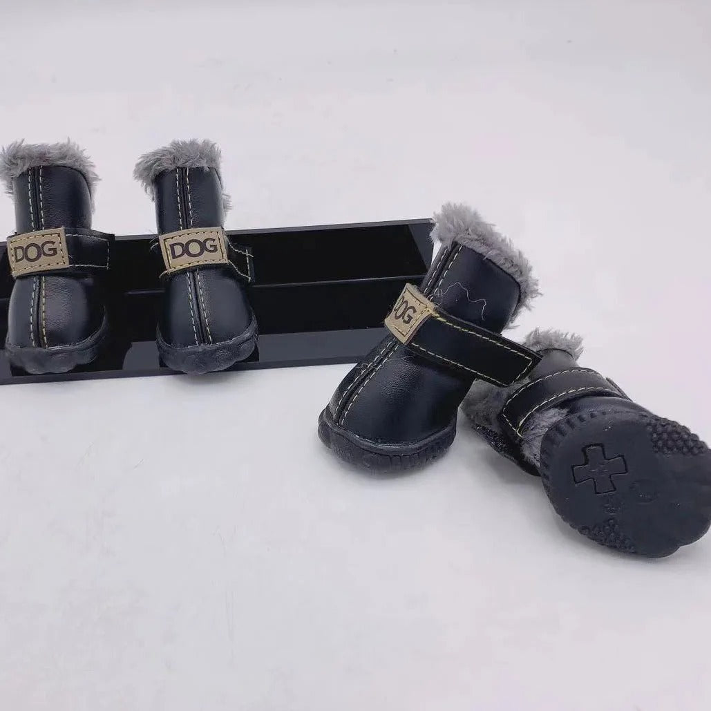 Warm PU Dog Boots