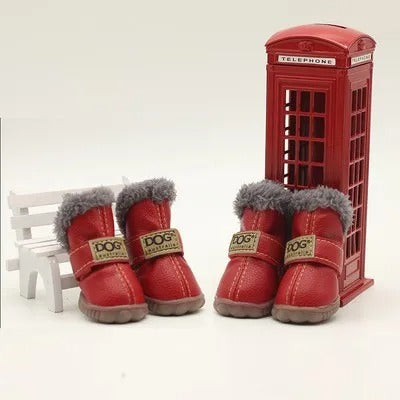 Warm PU Dog Boots